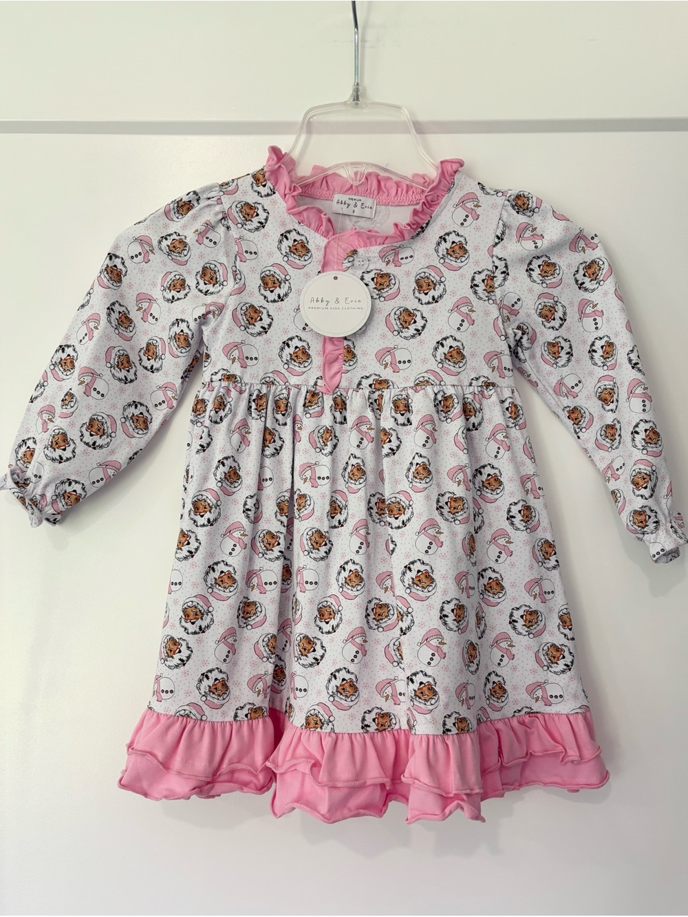 Abby & Evie Boutique 
Holiday Long Sleeve Ruffle Dress 3T NWT